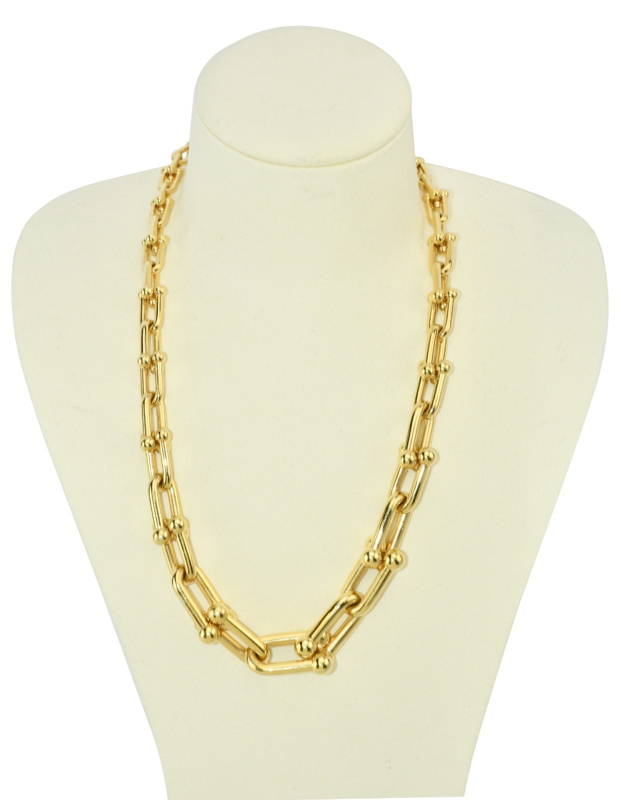Tiffany & Co. HardWear 18k Yellow Gold Graduated Link Necklace Box 60153063