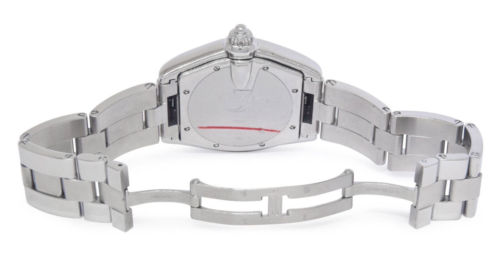 Cartier Roadster Stainless Steel Silver Roman Dial Mens Automatic Watch 2510