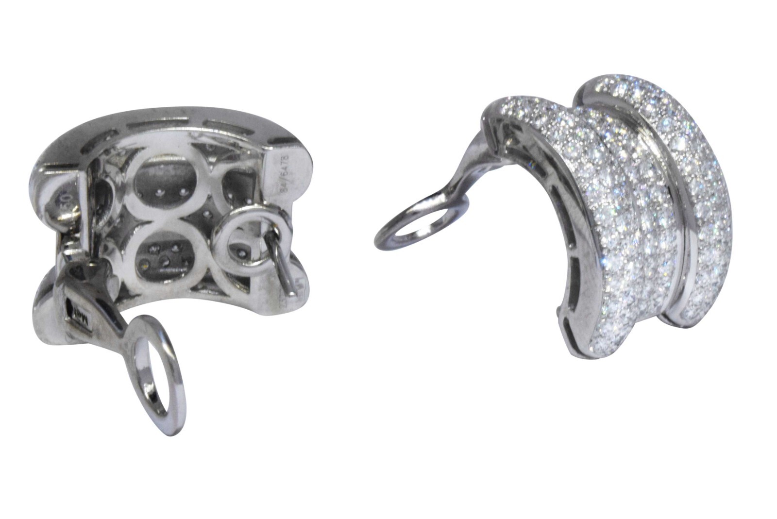 Chopard La Strada 18k White Gold Pave Diamond Ladies Earrings 84/6478 Chopard La Strada 18k White Gold Pave Diamond Ladies Earrings 84/6478