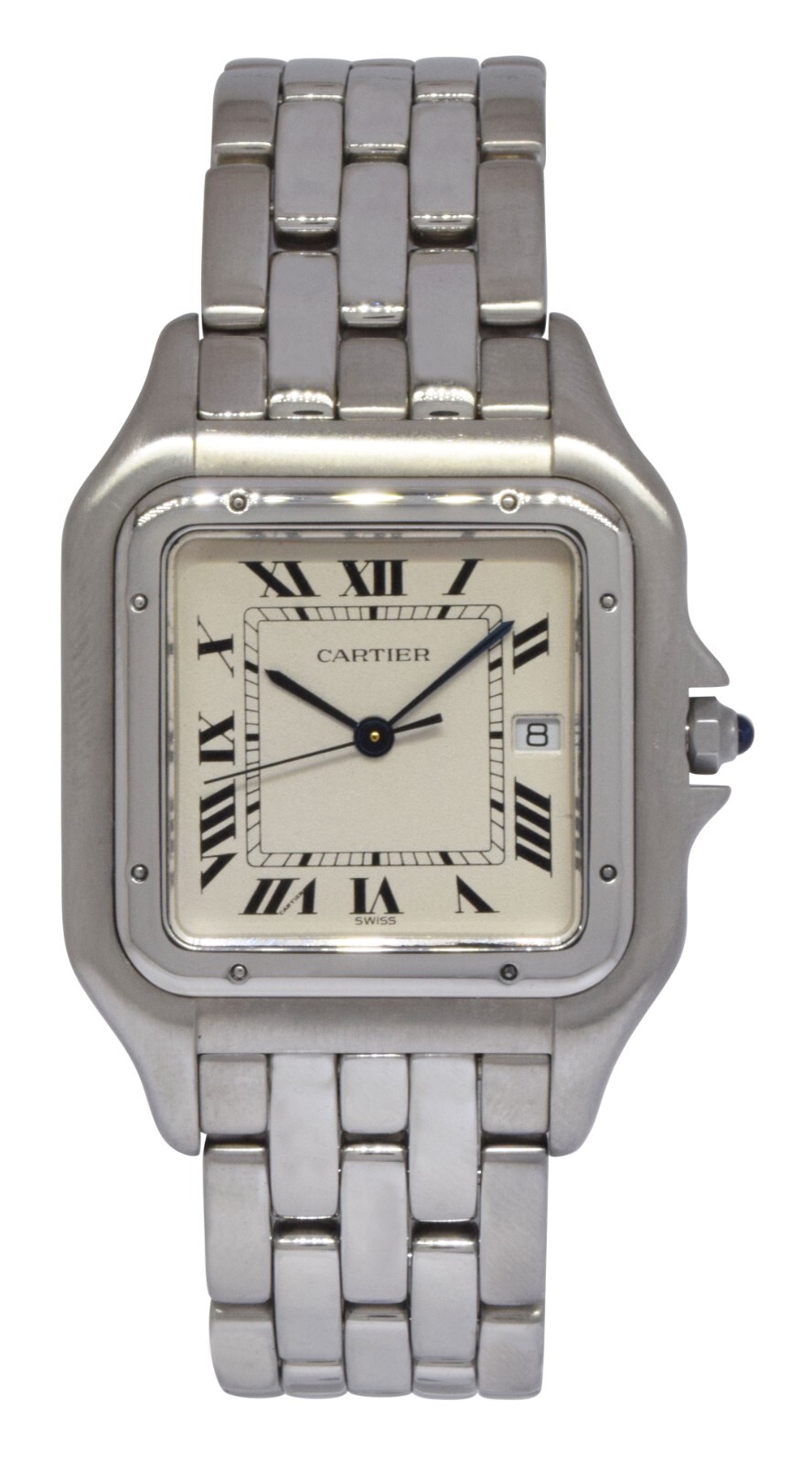 Cartier Panthere Jumbo Steel Silver Roman Dial Quartz Watch W25032P5 1300