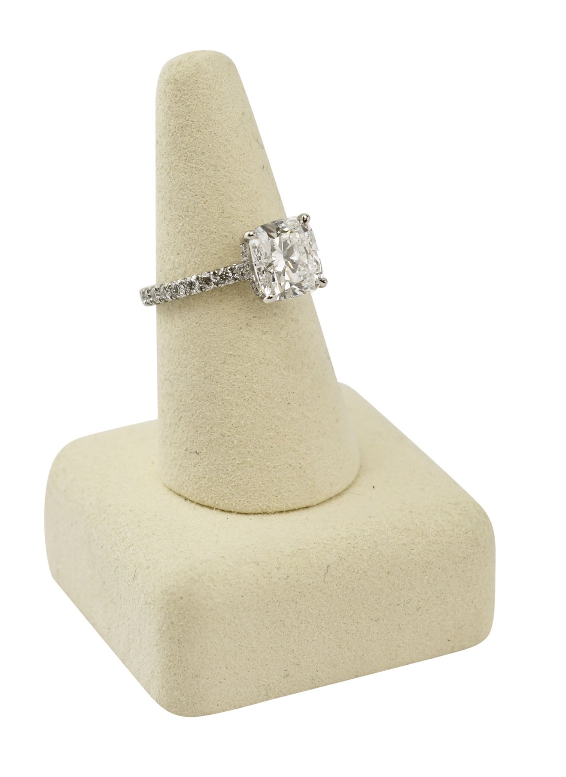 GIA 4.05 Carat Cushion Modified Brilliant Diamond Platinum Engagement Ring s. 8