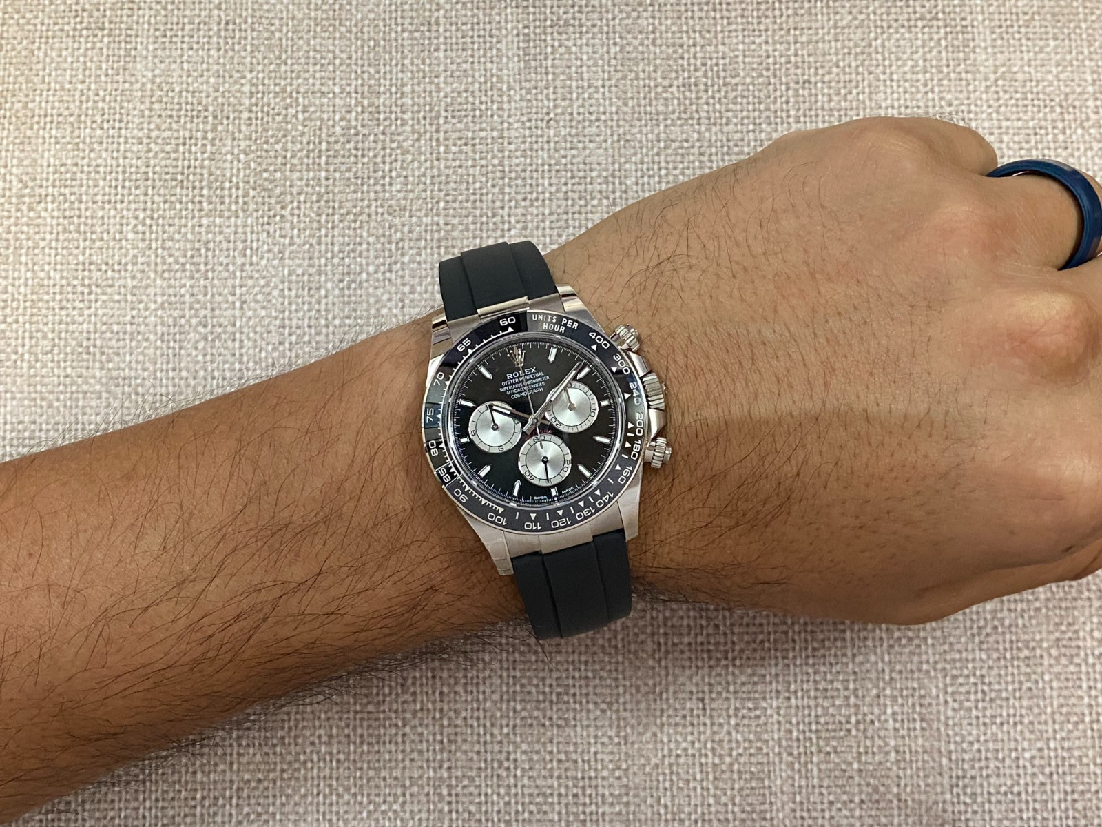 NEW Rolex Daytona 18k Whie Gold Black Dial Oysterflex 40mm Watch B/P '25 126519