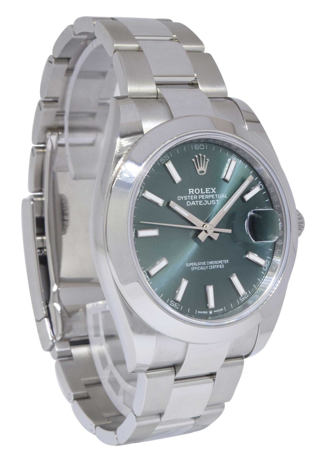 NEW Rolex Datejust 41 Steel Mint Green Dial Mens Oyster Watch B/P '25 126300