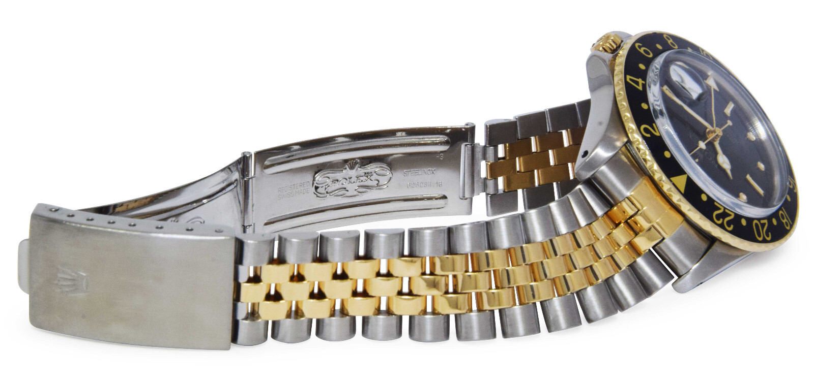 Rolex GMT-Master Jubilee 18k Gold/Steel Black Nipple Dial 40mm Watch '79 16753