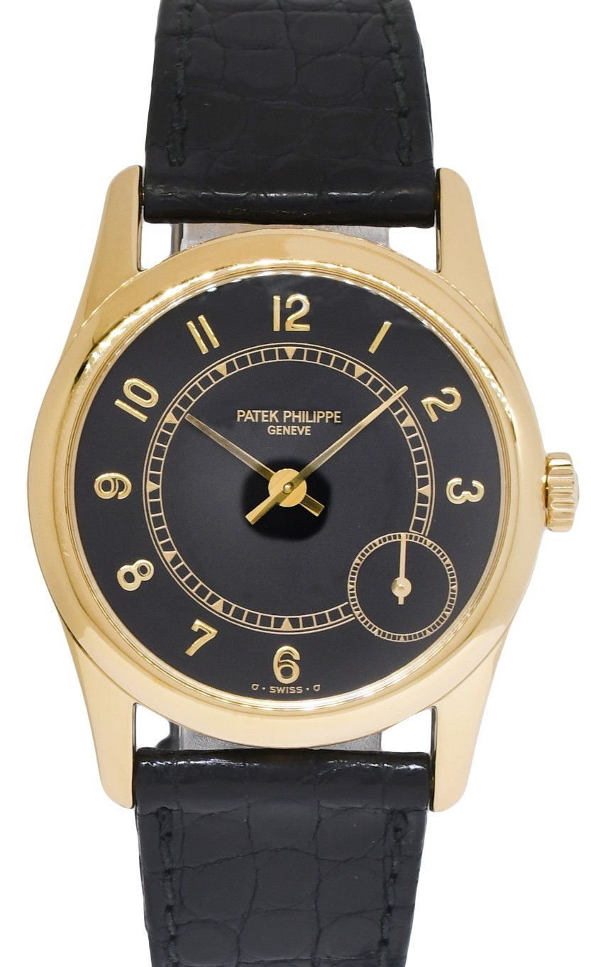 Patek Philippe 5000 Calatrava 18k Yellow Gold Black Dial 33mm Watch 5000J Patek Philippe 5000 Calatrava 18k Yellow Gold Black Dial 33mm Watch 5000J