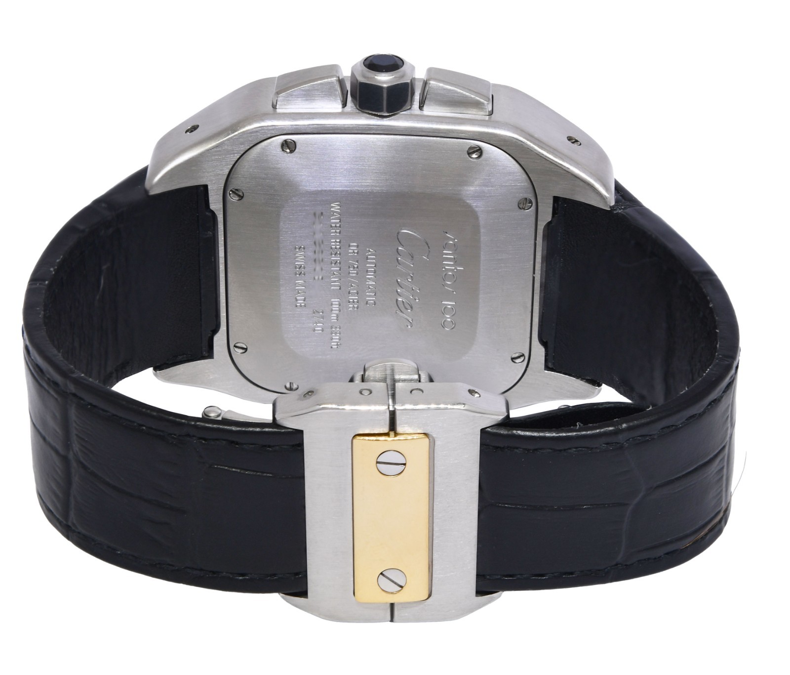 Cartier Santos 100 XL Chrono 18k YG/Steel Mens Automatic Watch W20091X7 2740