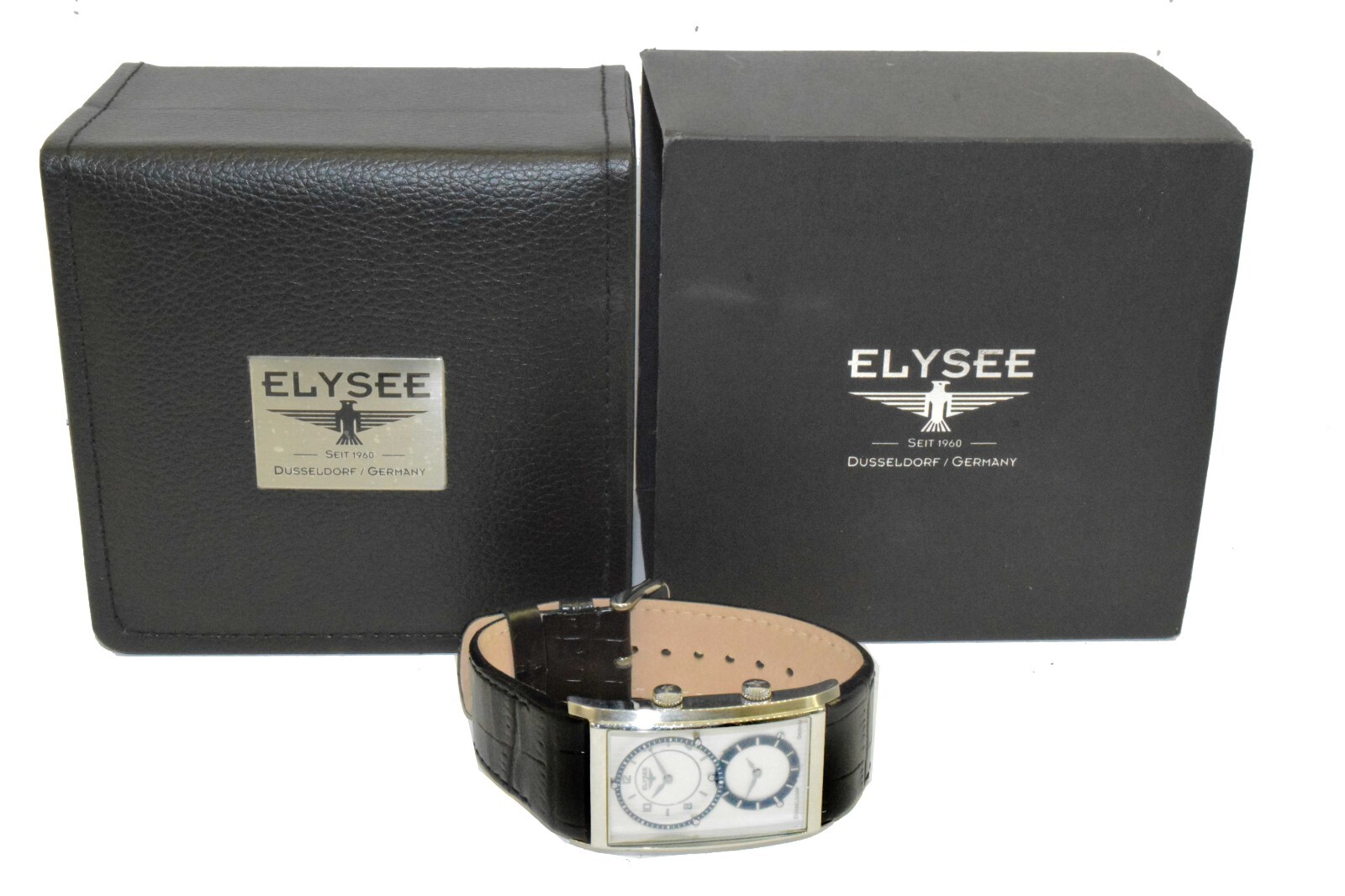 Elysee Dual Time Stainless Steel Large Mens Quartz Germany Watch 82001