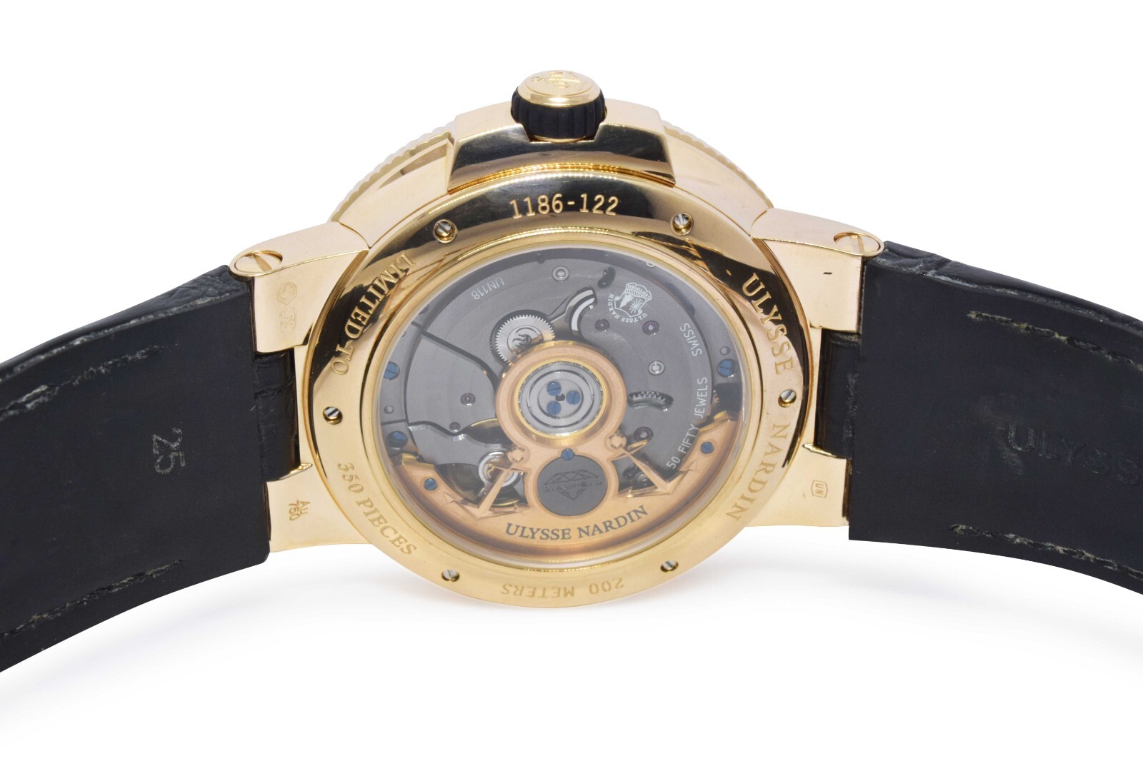 Ulysse Nardin Marine Chronometer 18k Rose Gold Mens 45mm Watch Box/Book 1186-122