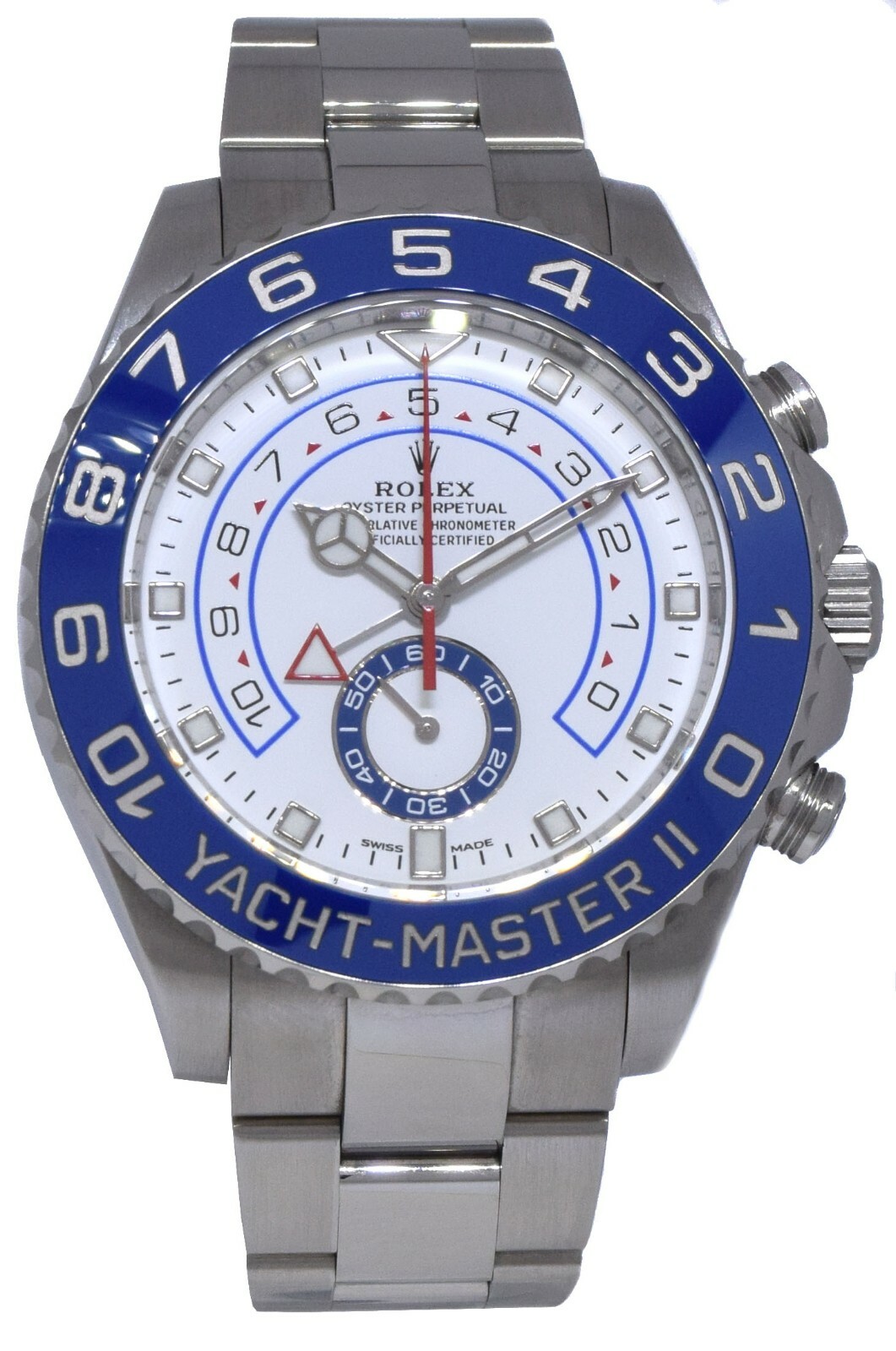 Rolex Yacht-Master II Steel Blue Ceramic Bezel Mens Watch  116680