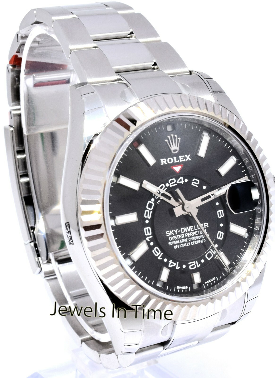 NOS Rolex Sky-Dweller 18k Gold & Steel Black Dial 42mm Watch B/P '21 326934