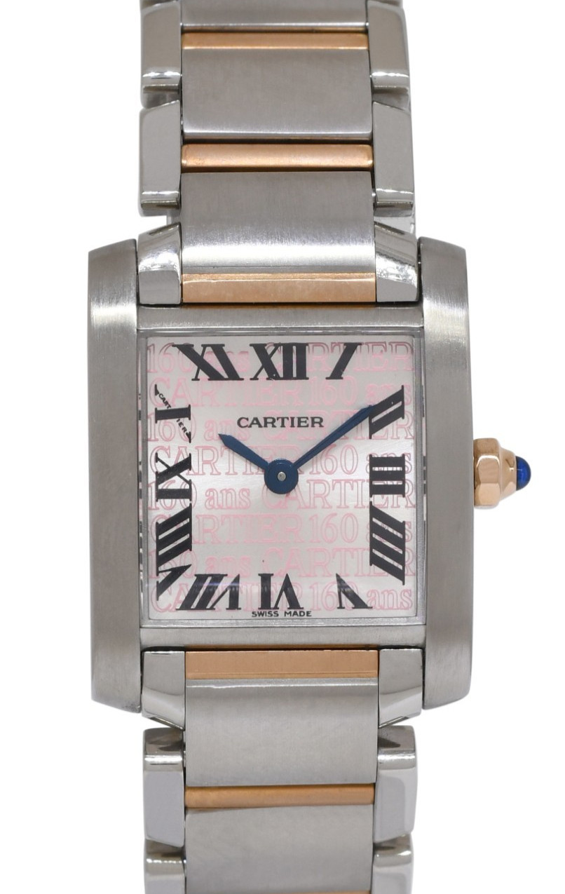 Cartier Tank Francaise Small Rose Gold/Steel 160th Anniversary Ladies Watch 2384