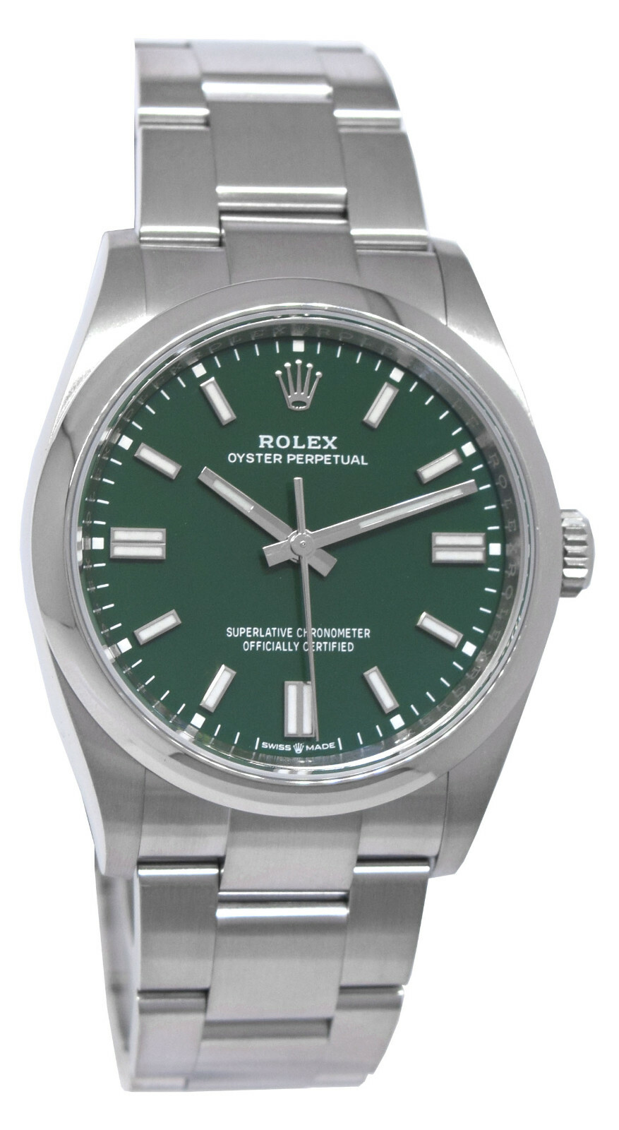 NOS Rolex Oyster Perpetual 36 Steel Green Dial Watch B/P '21 126000