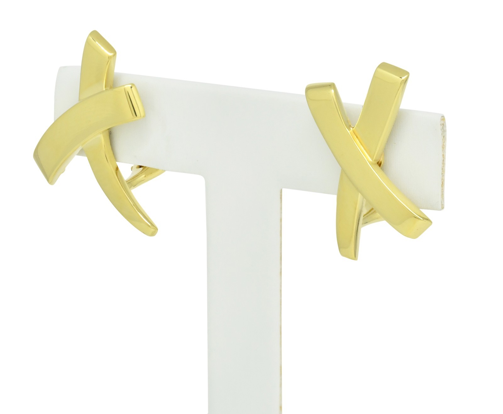 Tiffany & Co Paloma Picasso Graffiti 18k Yellow Gold X Earrings Size Large