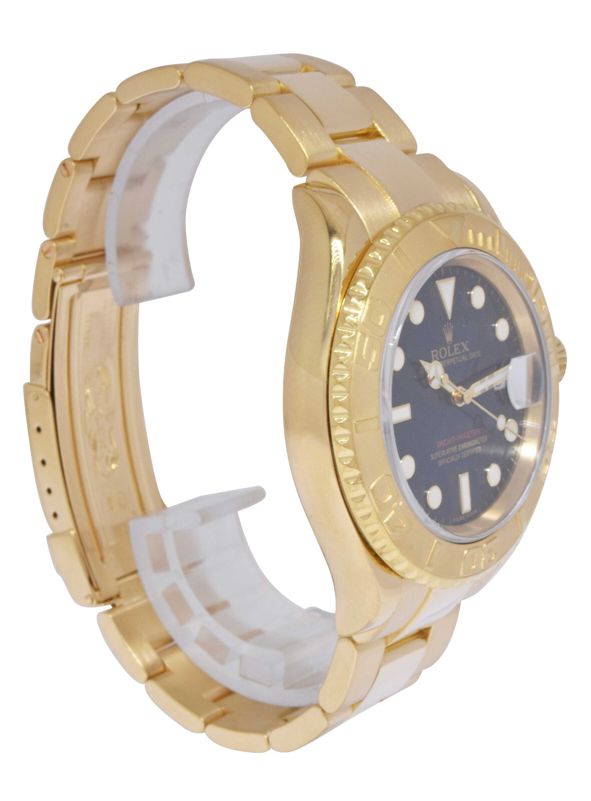 Rolex Yacht-Master 18k Yellow Gold Blue Dial Mens 40mm Watch P 16628