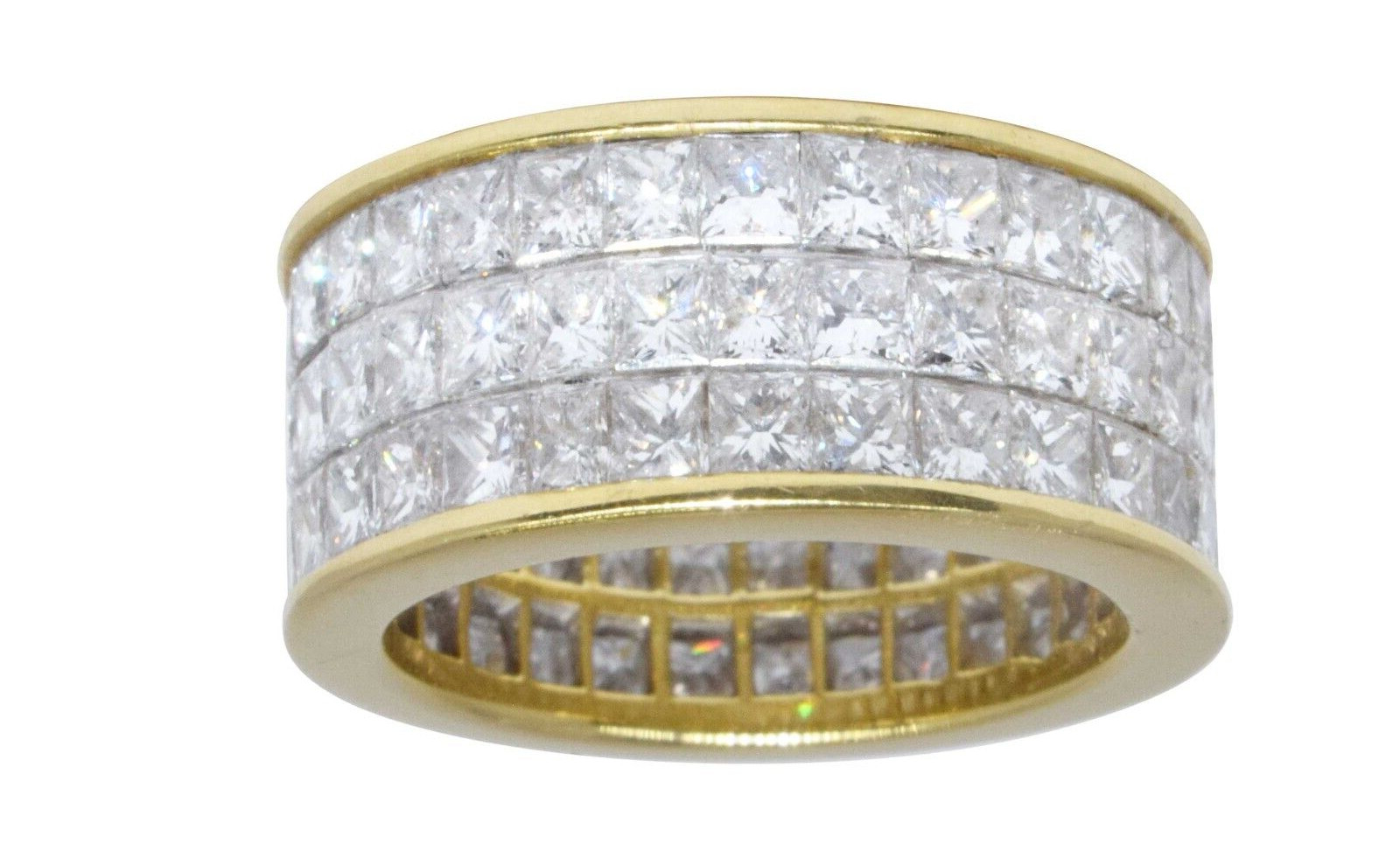 Ladies 18k Yellow Gold & 6.96 CT Diamond Ring 5.25 QUAD