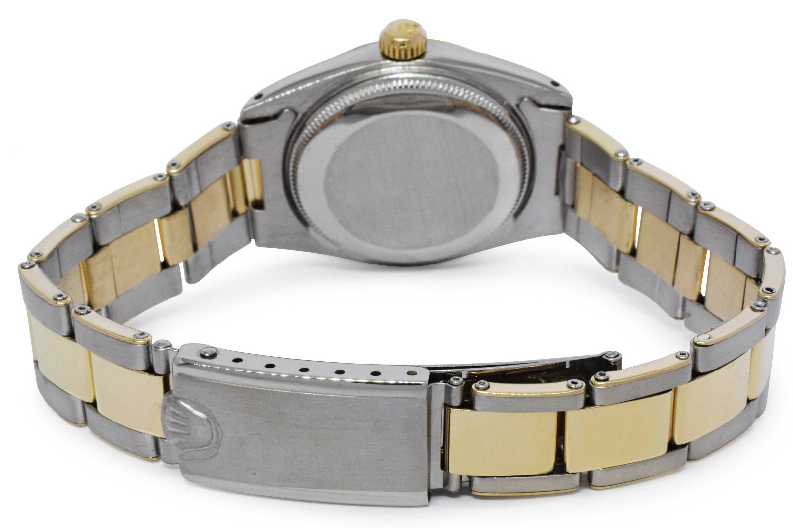 Rolex Datejust 14k Yellow Gold/Steel Champagne Dial Rivet Ladies 31mm Watch 6827