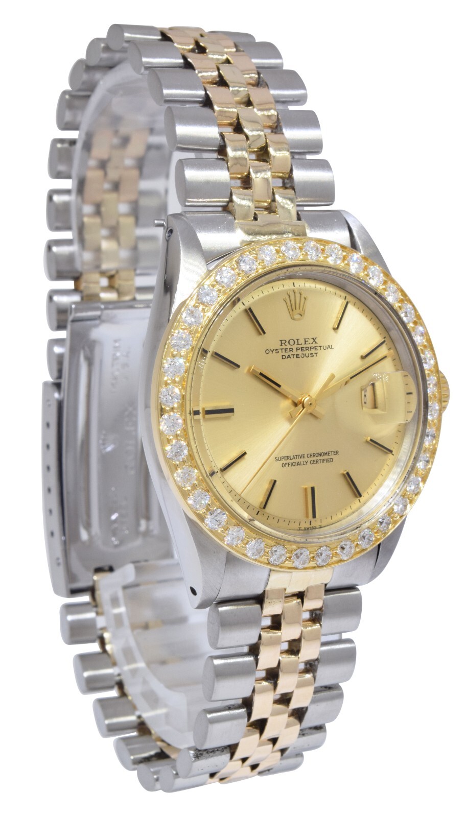 Rolex Datejust 14k Yellow Gold/Steel Diamond Bezel USA Bracelet Watch '71 1601 Rolex Datejust 14k Yellow Gold/Steel Diamond Bezel USA Bracelet Watch '71 1601