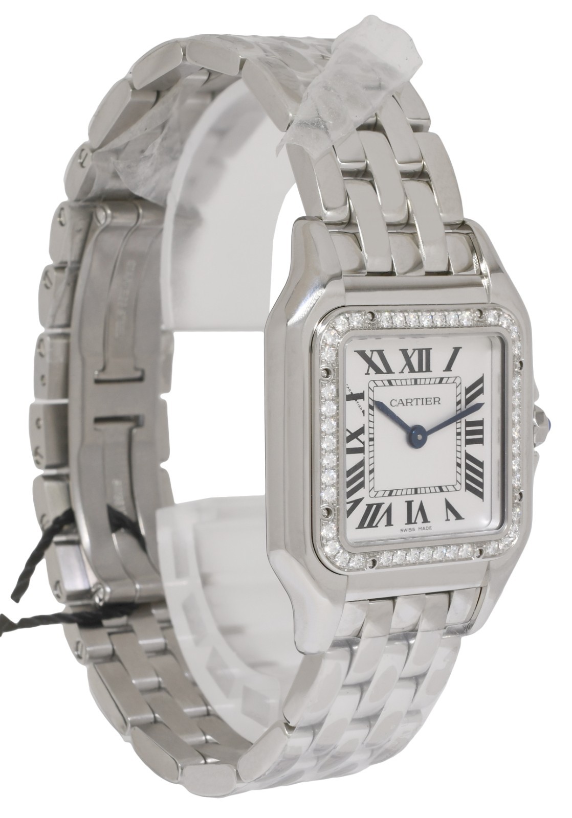 NEW Cartier Panthere Medium Steel & Diamond Ladies Quartz Watch W4PN0018 4016