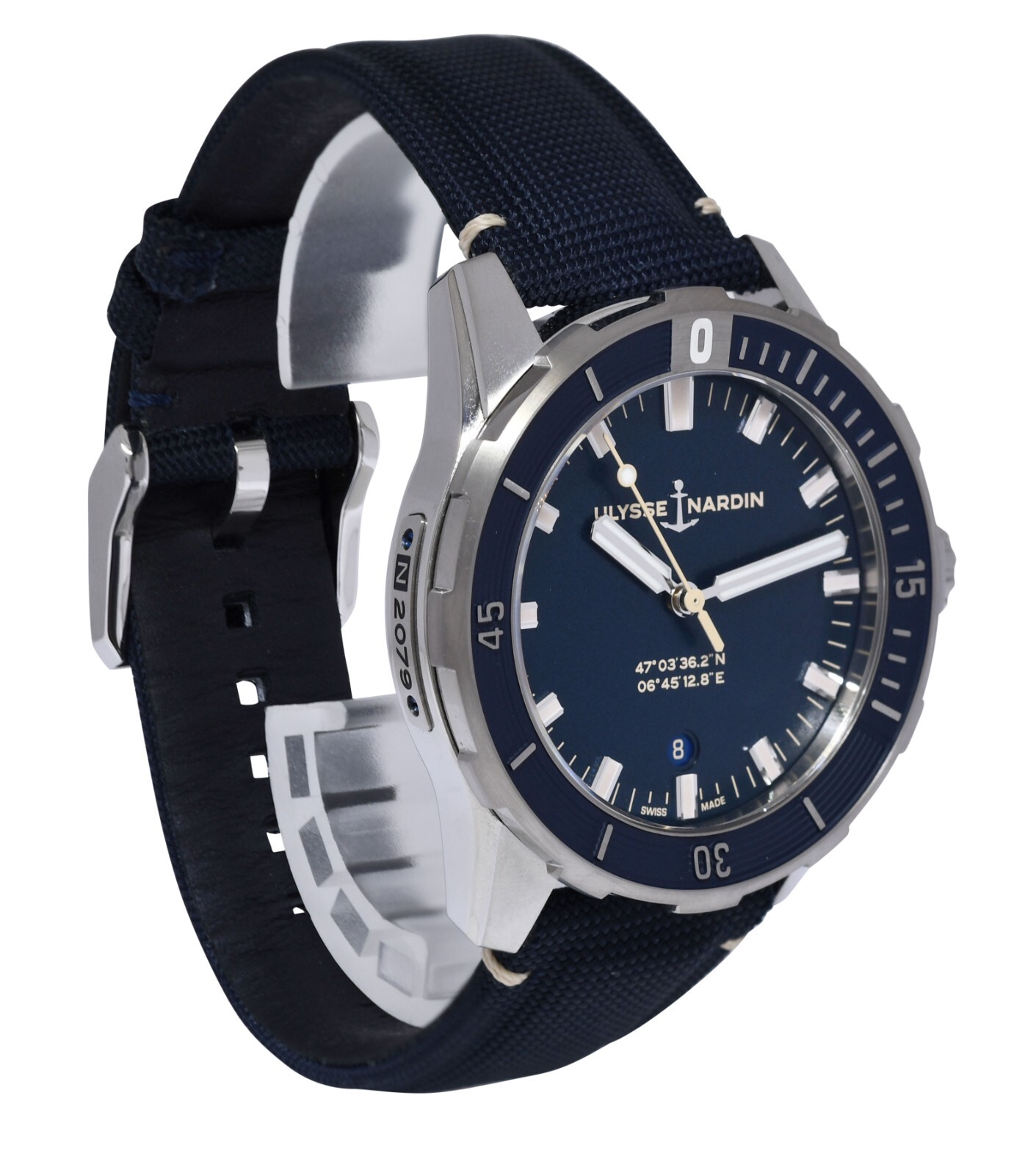 Ulysse Nardin Diver Steel Blue Dial Mens 42mm Watch +Papers 8163-175