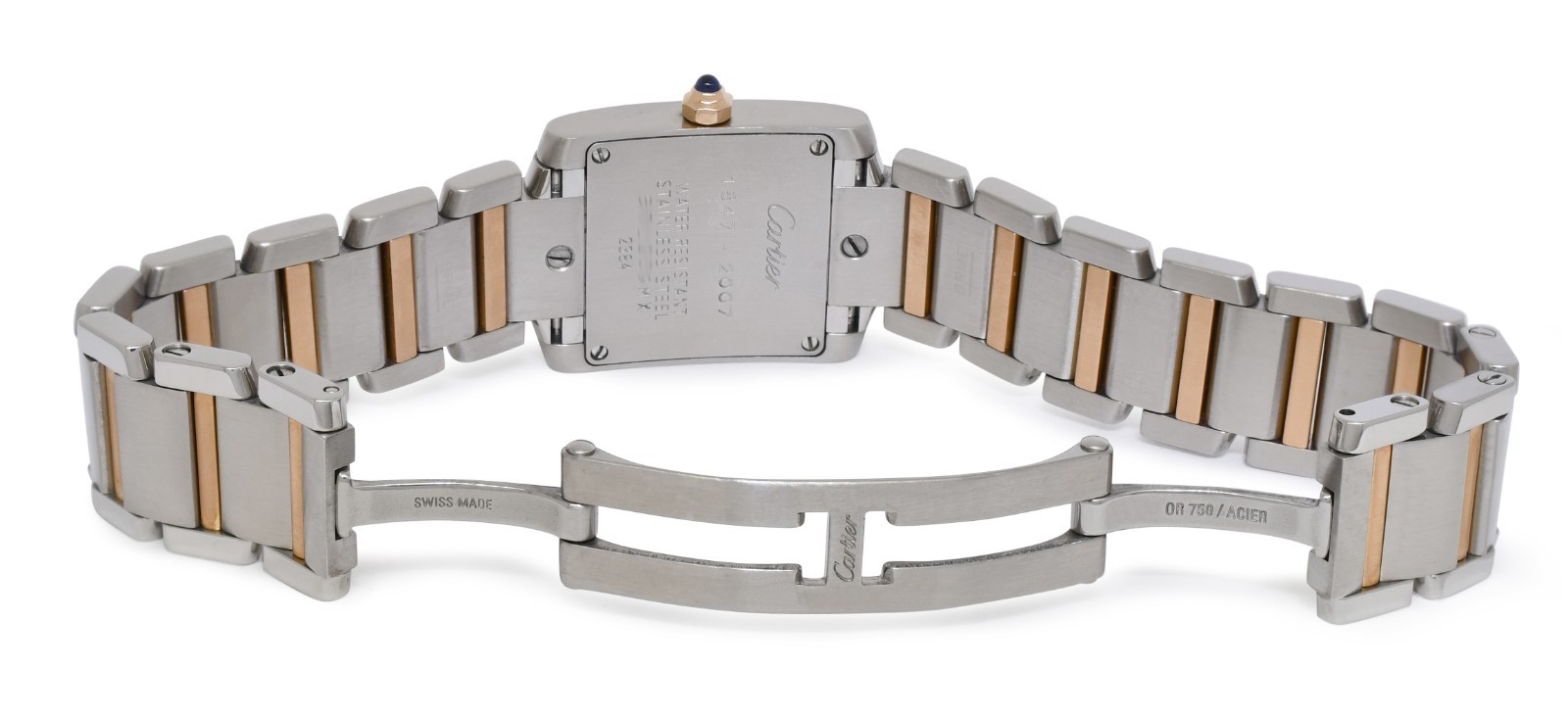 Cartier Tank Francaise Small Rose Gold/Steel 160th Anniversary Ladies Watch 2384