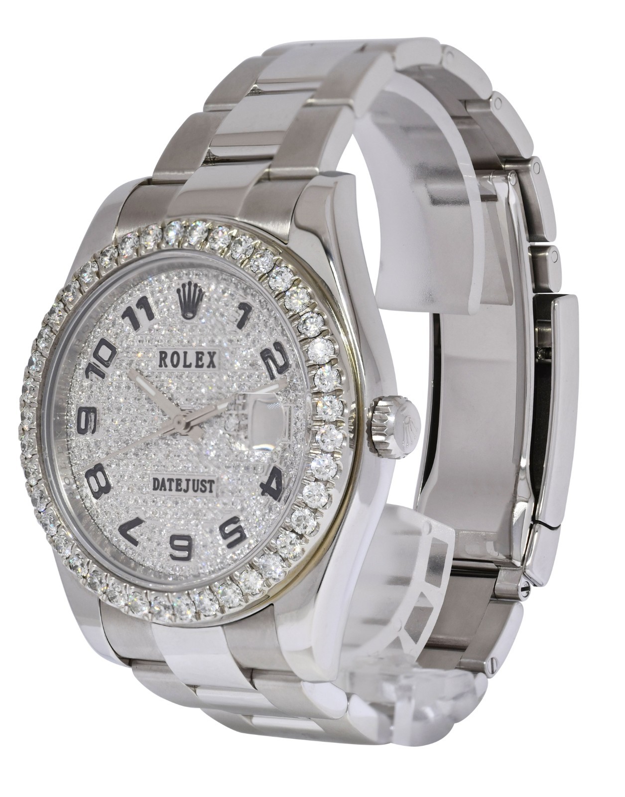Rolex Datejust II Steel Pave Diamond Dial/Bezel Arabic 41mm Oyster Watch 116300