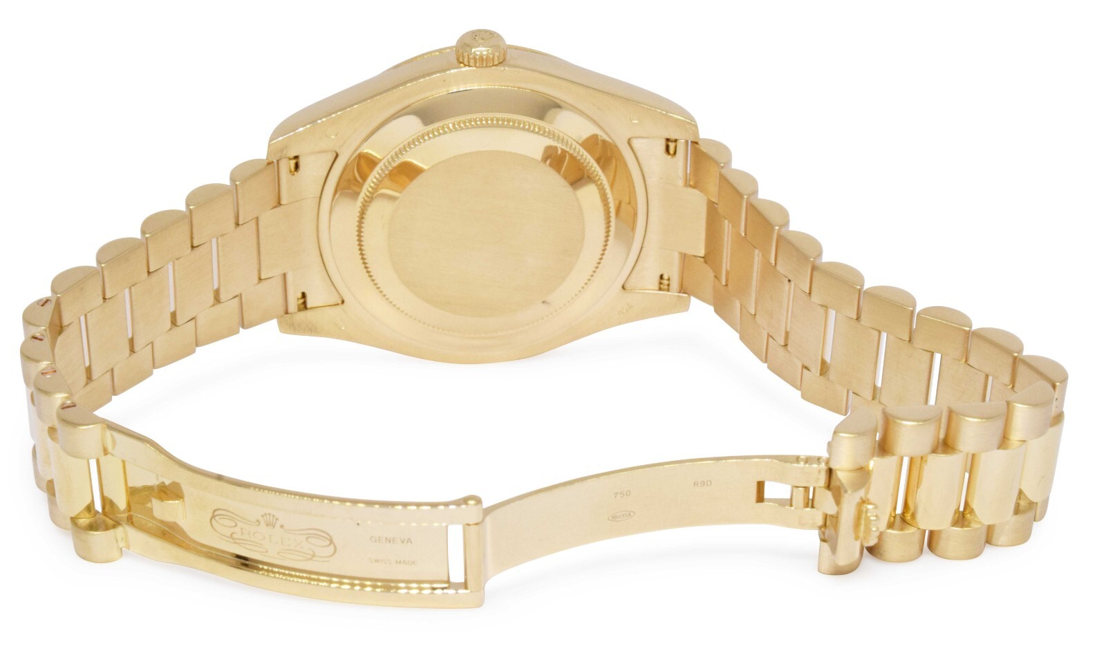 Rolex Day-Date II President 18k Yellow Gold Black Wave Arabic 41mm Watch 218238