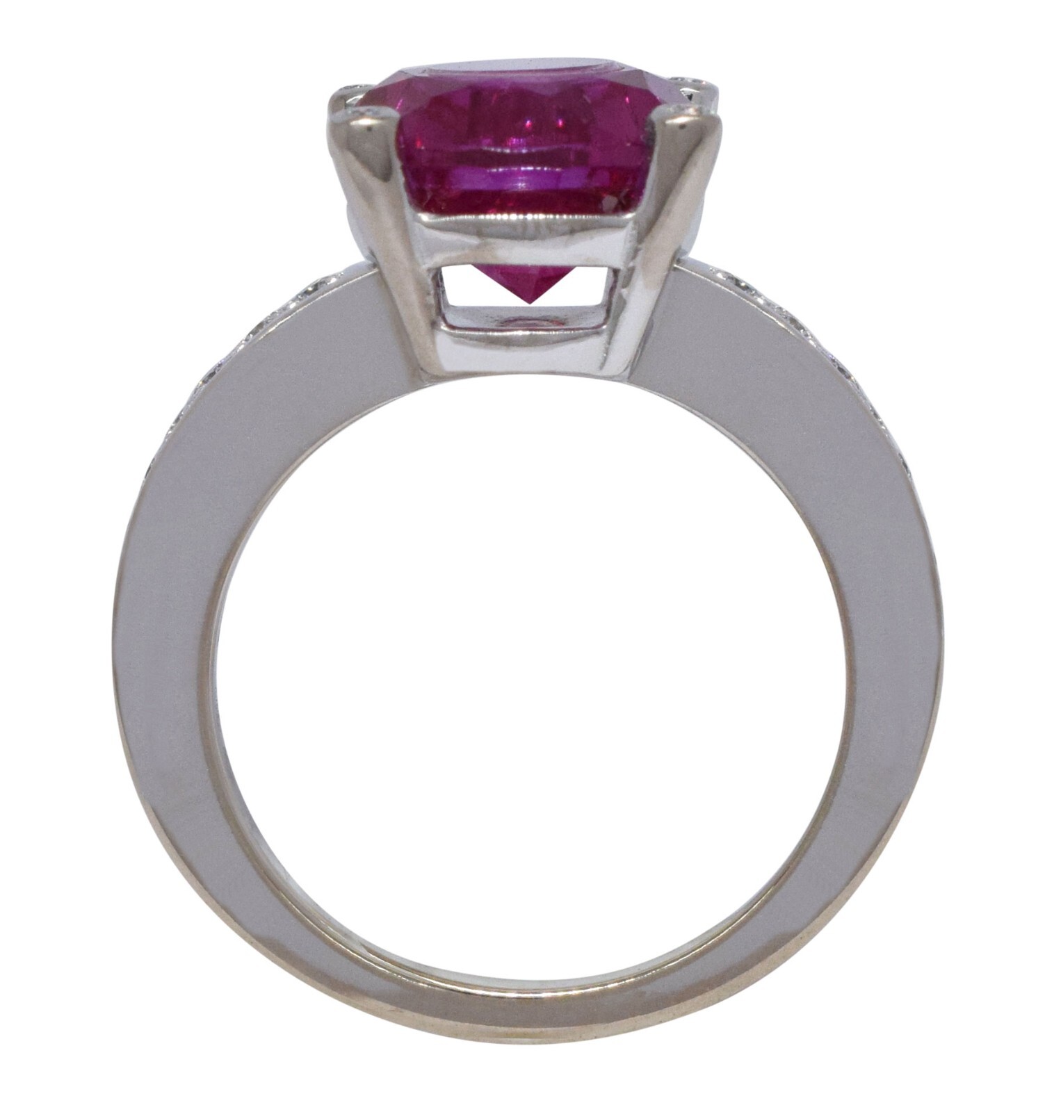 Chopard So Happy Red Stone & Diamond 18k White Gold Ring +Cert 826231-1308