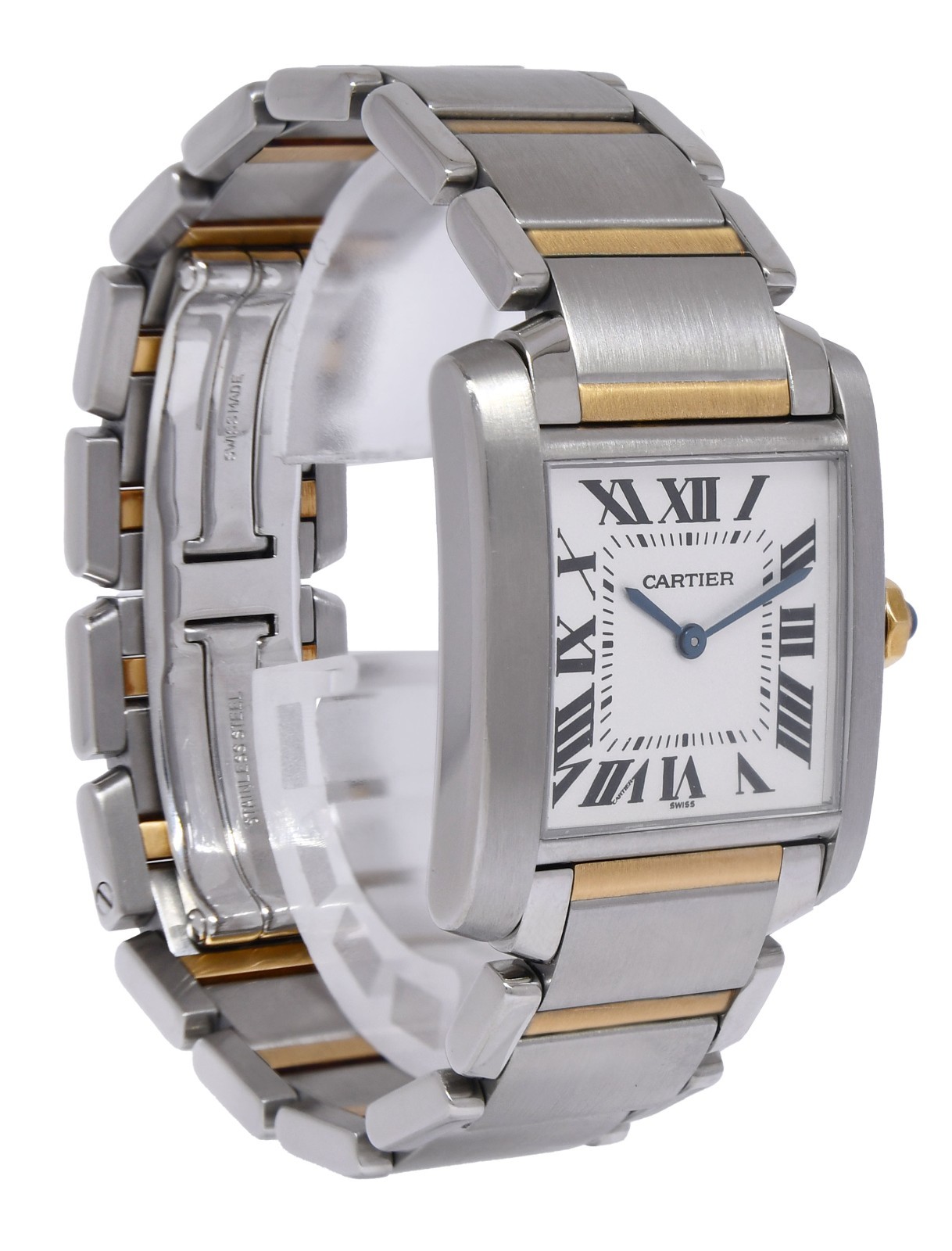 Cartier Tank Francaise 18k Yellow Gold & Steel Quartz Ladies Midsize Watch 2301