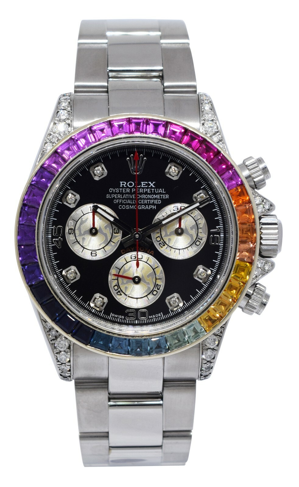 Rolex Daytona Chronograph Steel Rainbow Diamond 40mm Watch P 116520