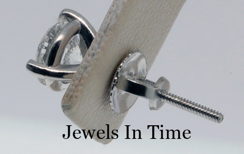 Diamond Stud Earrings 1.61 ctw 14k White Gold EGL