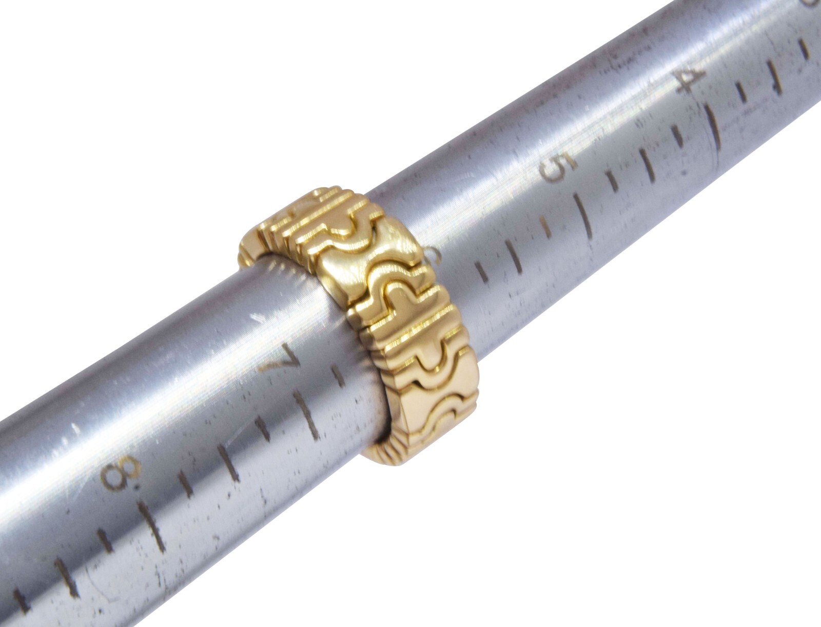 Bvlgari Parentesi 18k Yellow Gold Band Ring Size 5.75 Open Design