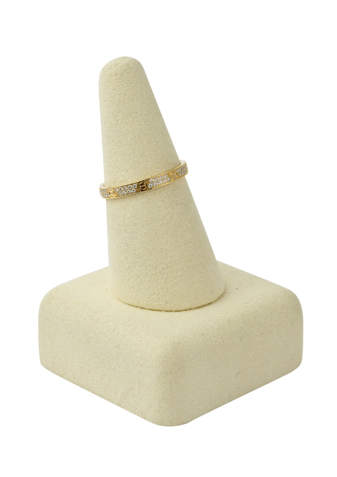 Cartier Love Ring Pave Diamond 18k Yellow Gold Mini Band Size 56 B/P'24 B4218056 Cartier Love Ring Pave Diamond 18k Yellow Gold Mini Band Size 56 B/P'24 B4218056
