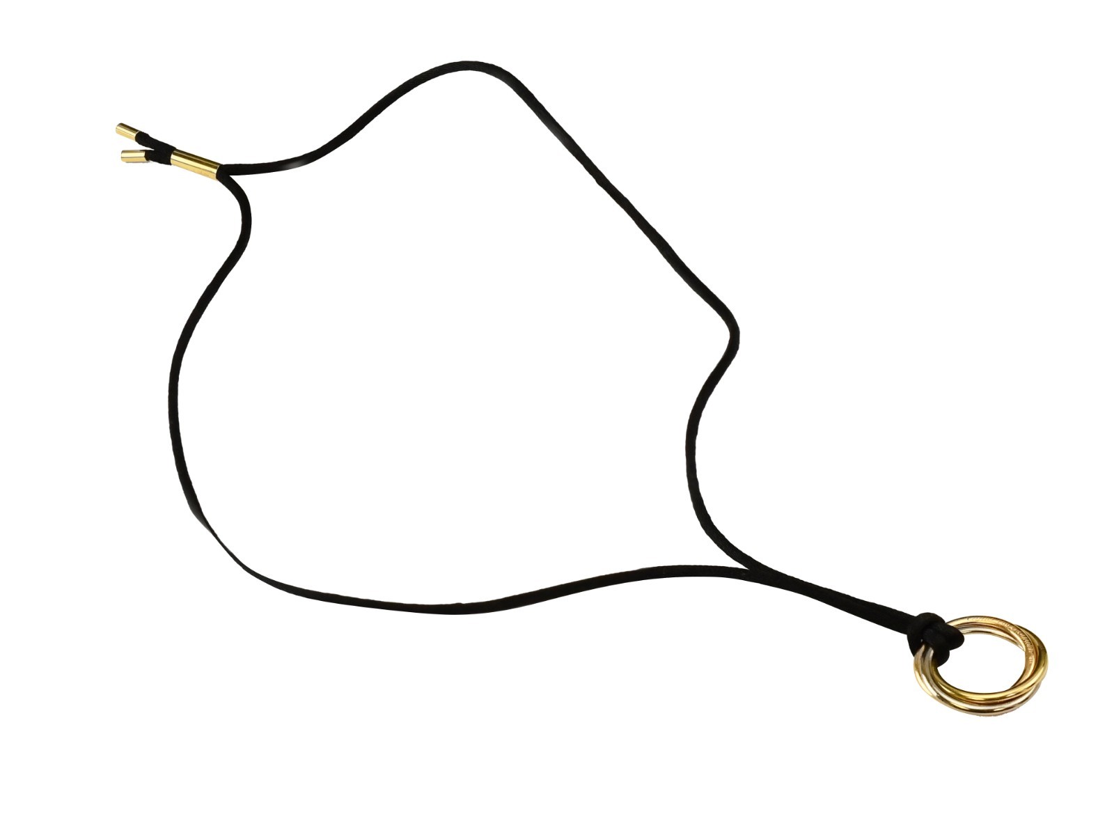 Cartier Trinity 18k Gold Diamond Interlaced Ring Pendant Cord Necklace B/P '08