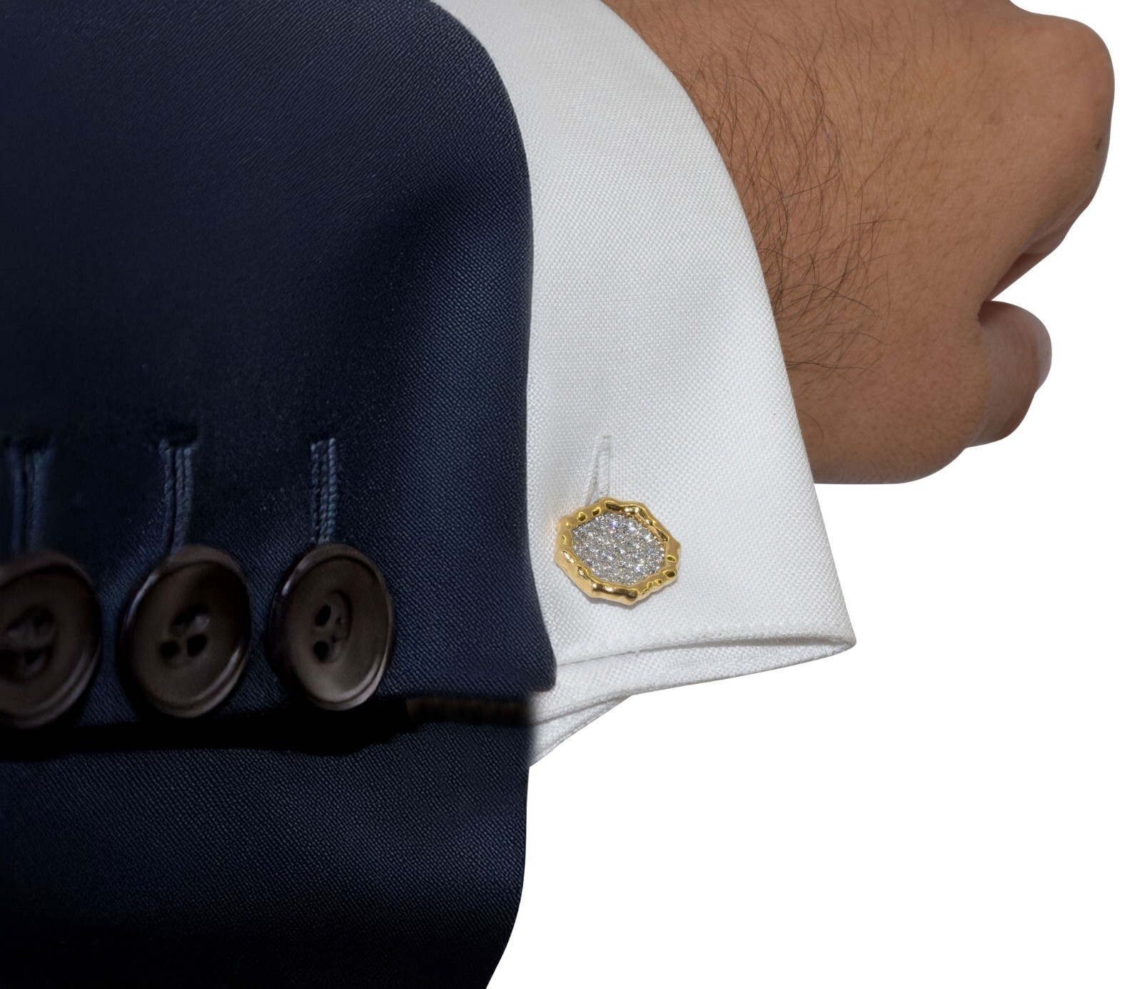 Van Cleef & Arpels Vintage 18k Yellow Gold & Diamond Cufflinks