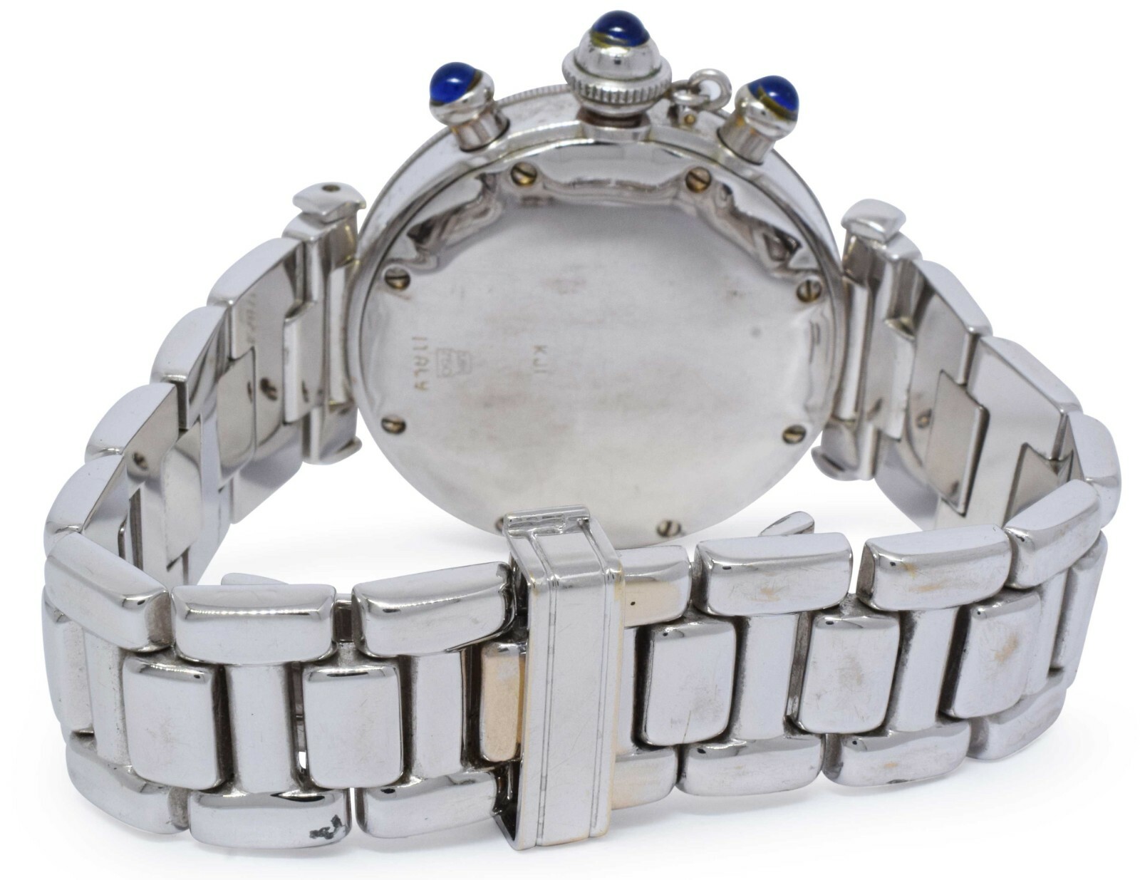 Geneve Chronograph 18k White Gold Italy Mens 38mm Quartz Watch