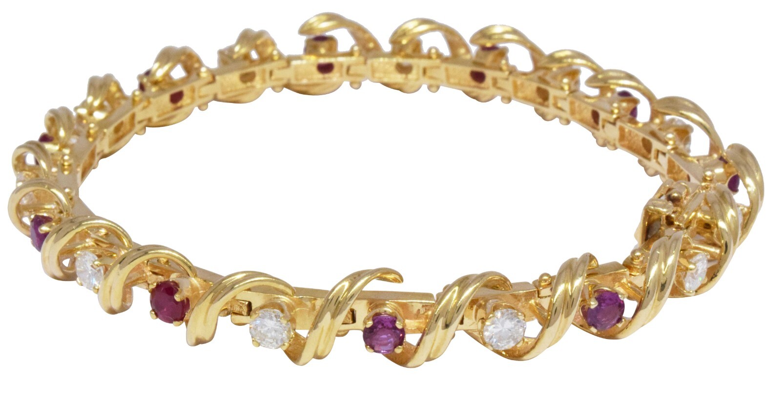 Tennis Bracelet 14k Yellow Gold with 2.20 CT Diamonds & 2.60 CT Rubies 7" Tennis Bracelet 14k Yellow Gold with 2.20 CT Diamonds & 2.60 CT Rubies 7"