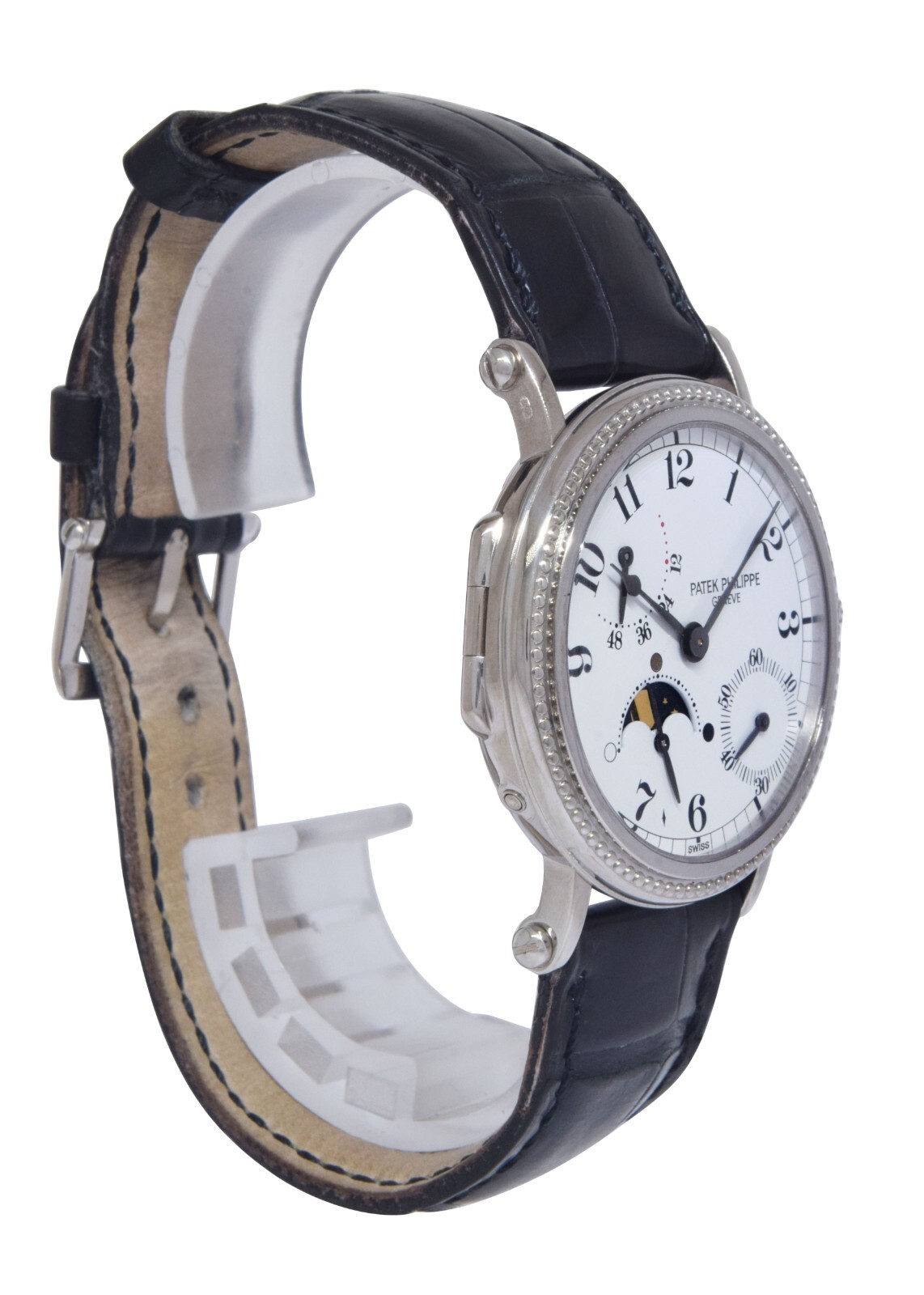 Patek Philippe 5015 Complications 18k White Gold Mens 35mm Watch 5015G