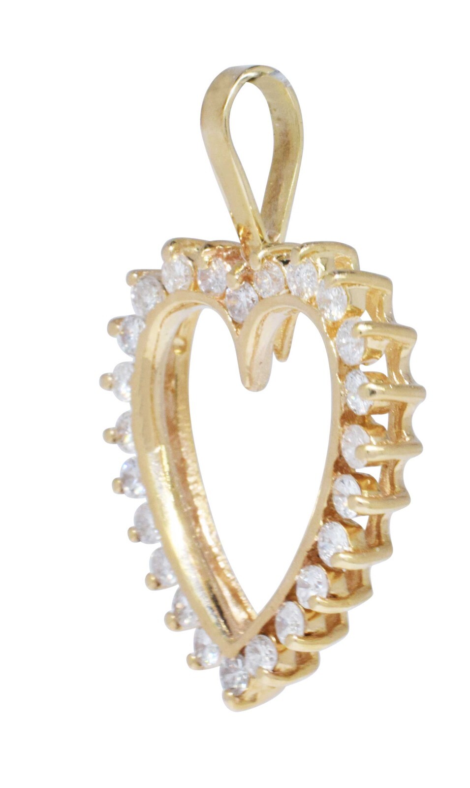 Ladies 14k Yellow Gold & Diamond Heart Pendant