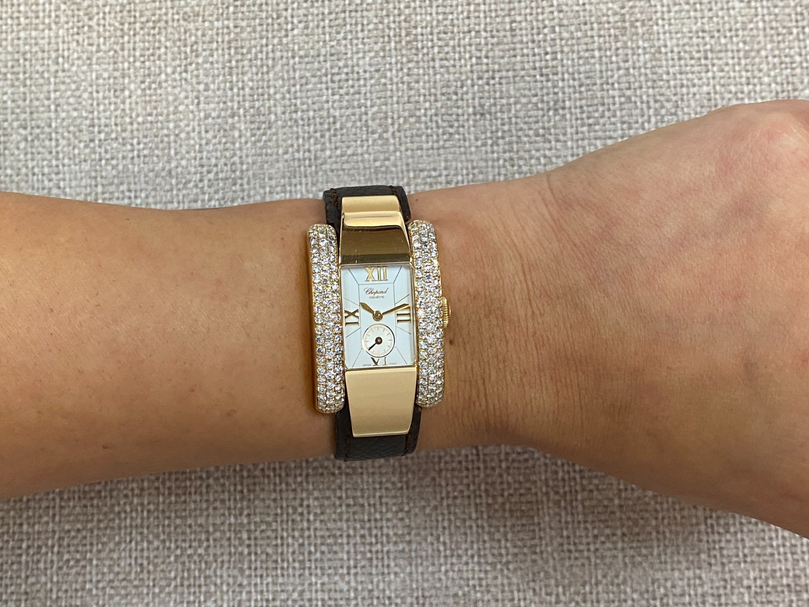 Chopard La Strada 18k Yellow Gold Diamond Ladies Quartz Watch Box/Papers 41/6823
