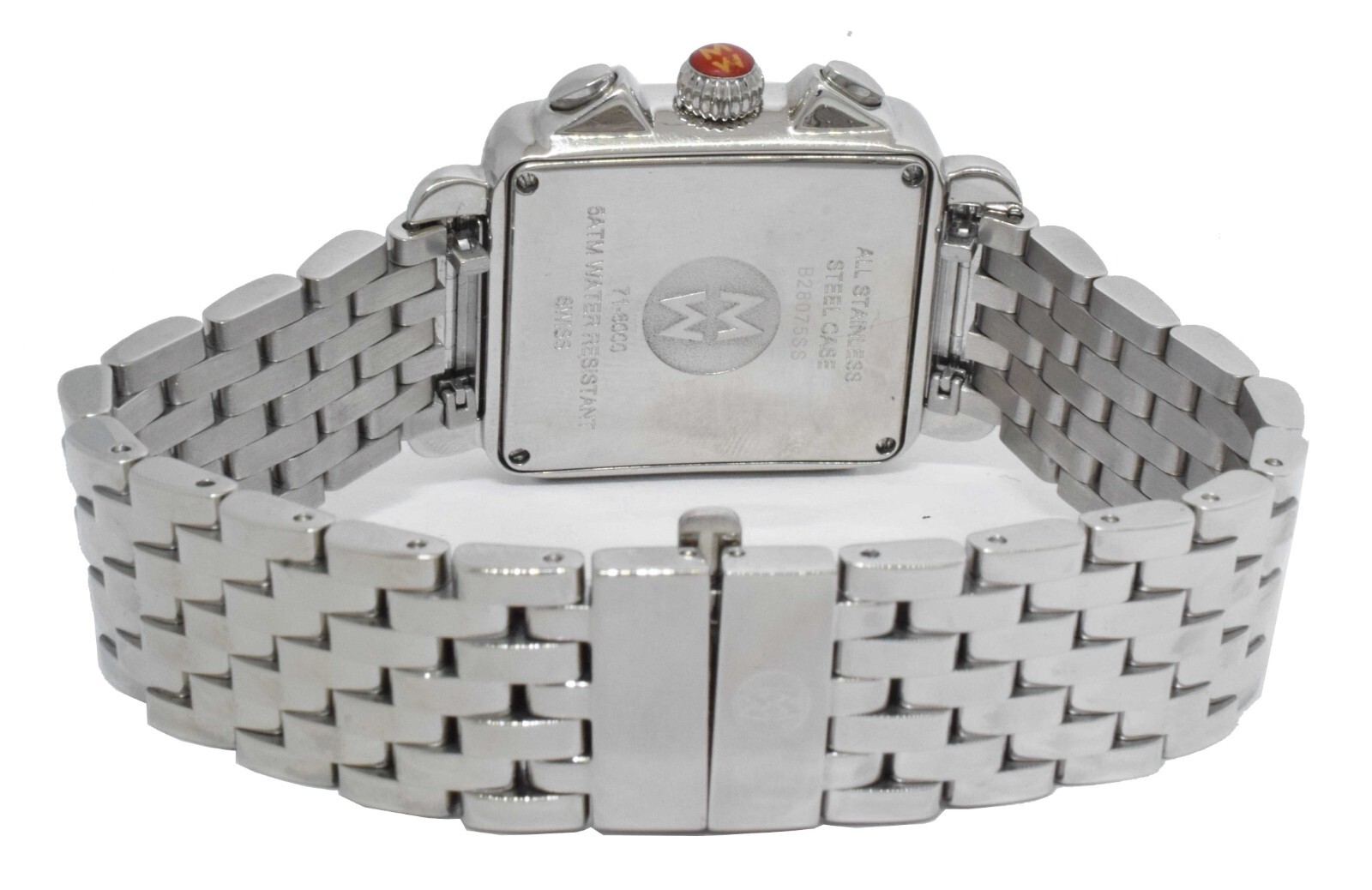 Michele Deco Diamond Chronograph Steel MOP Ladies 33mm Quartz Watch 71-6000