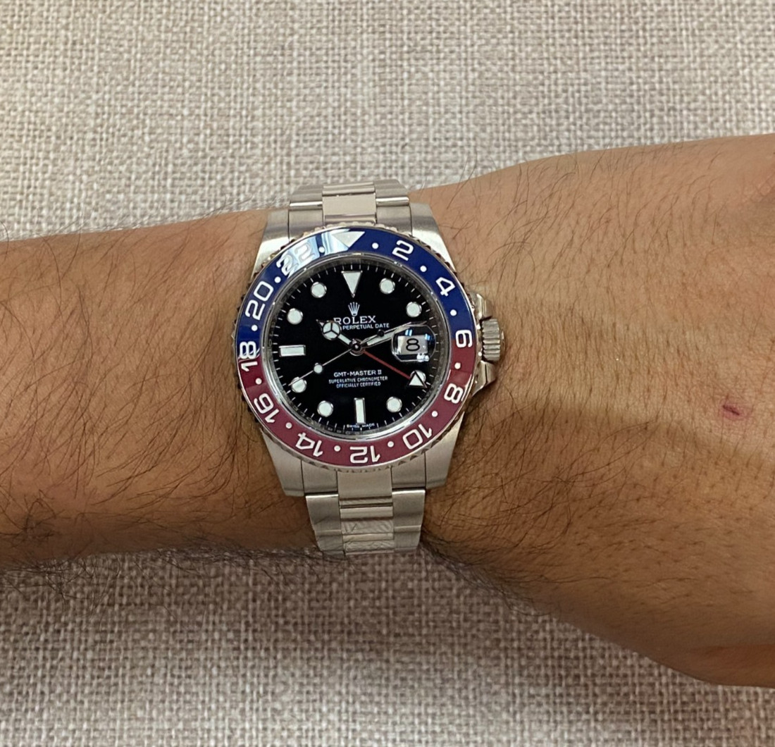 Rolex GMT-Master II 18k White Gold Ceramic "Pepsi" Watch B/P 116719