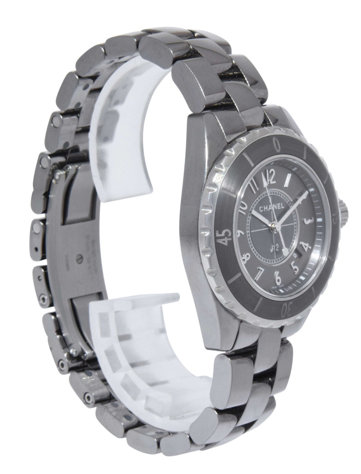Chanel J12 Ladies 33mm Ceramic Chromatic Titanium Watch Box/Papers H2978