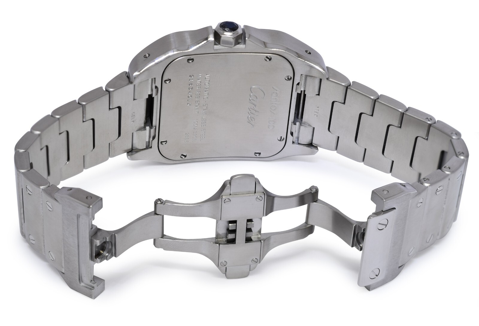 Cartier Santos 100 Large Steel Silver Dial Mens Automatic Watch W200737G 2656
