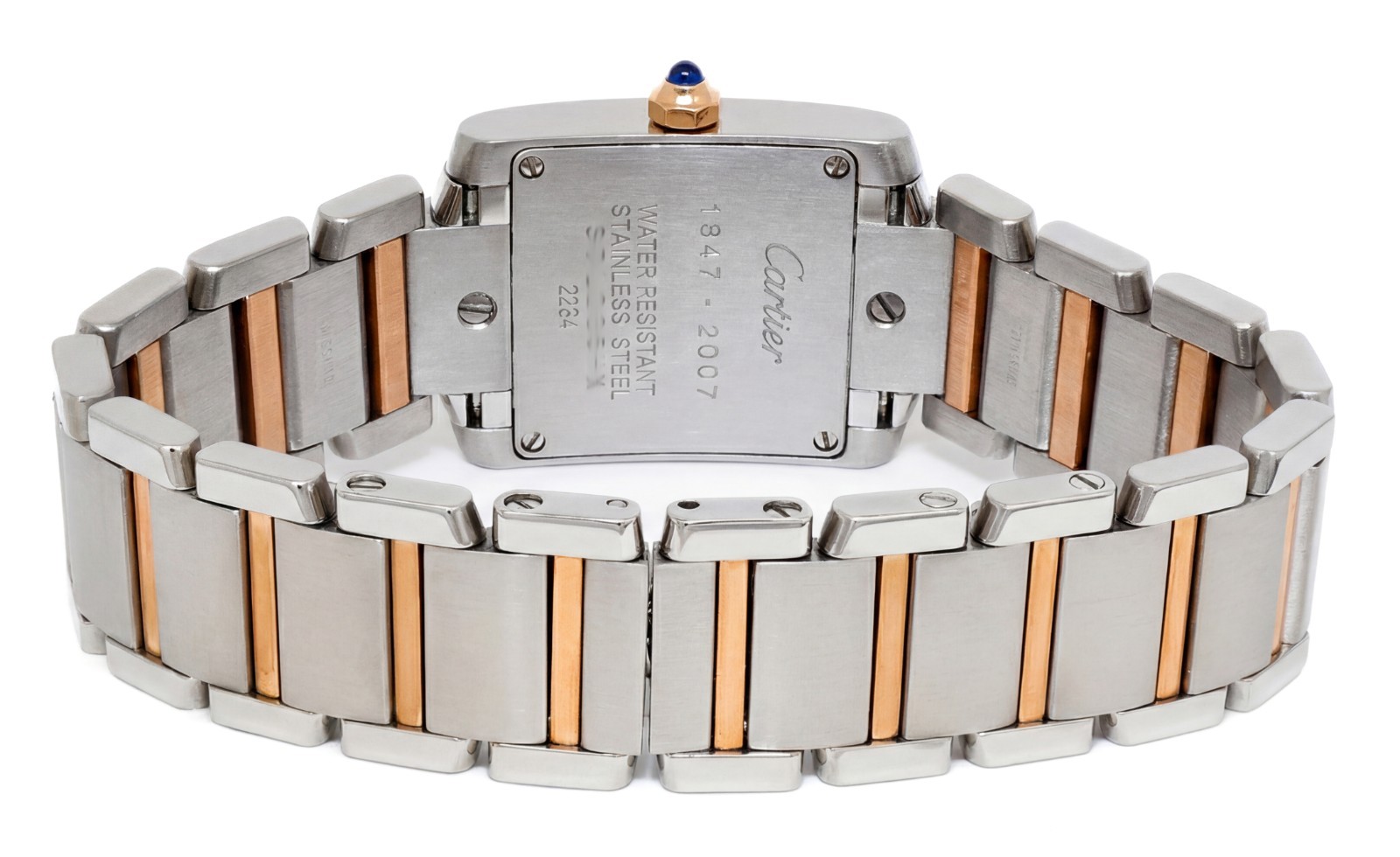 Cartier Tank Francaise Small Rose Gold/Steel 160th Anniversary Ladies Watch 2384