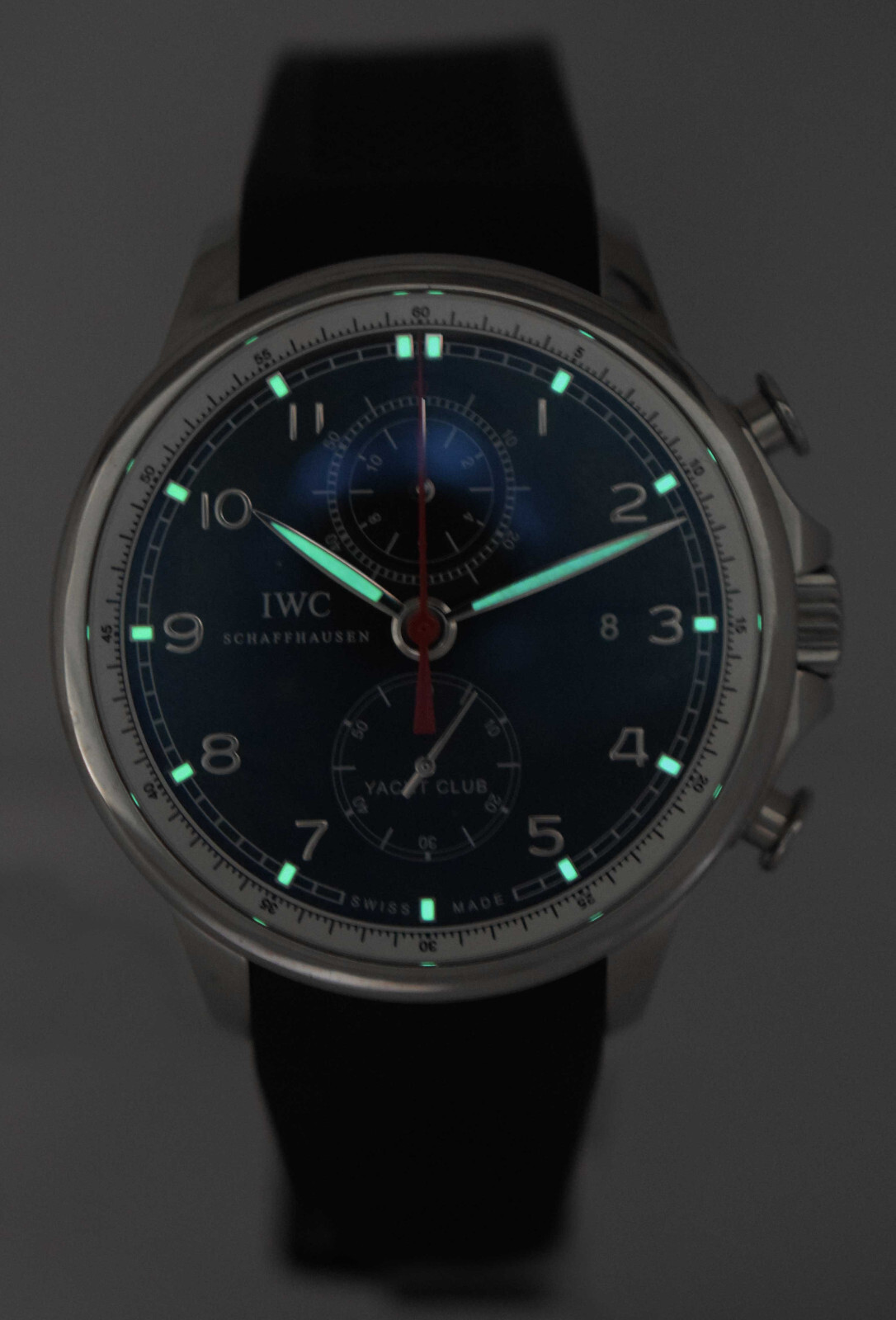 IWC  Portuguese Yacht Club Chronograph Steel Black Dial Watch Box/Papers 3902