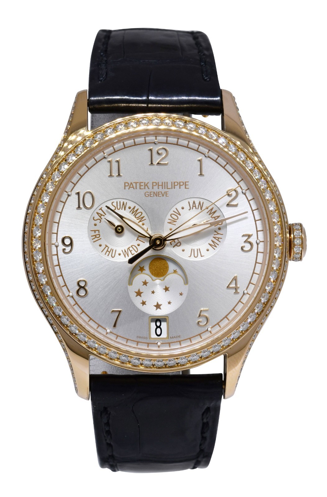 Patek Philippe Annual Calendar 18k Rose Gold Diamond 38mm Watch B/P 4947R