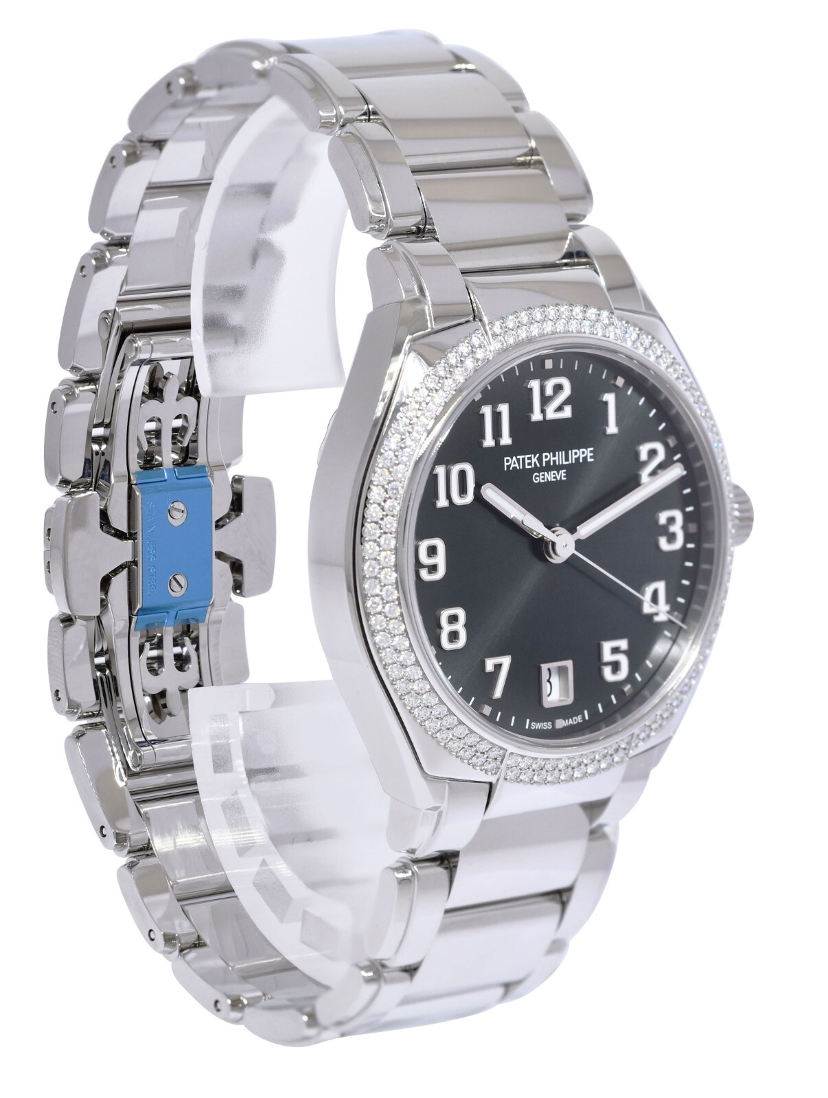 Patek Philippe Twenty~4 Steel & Diamond Olive Green Ladies Watch 7300/1200A-011