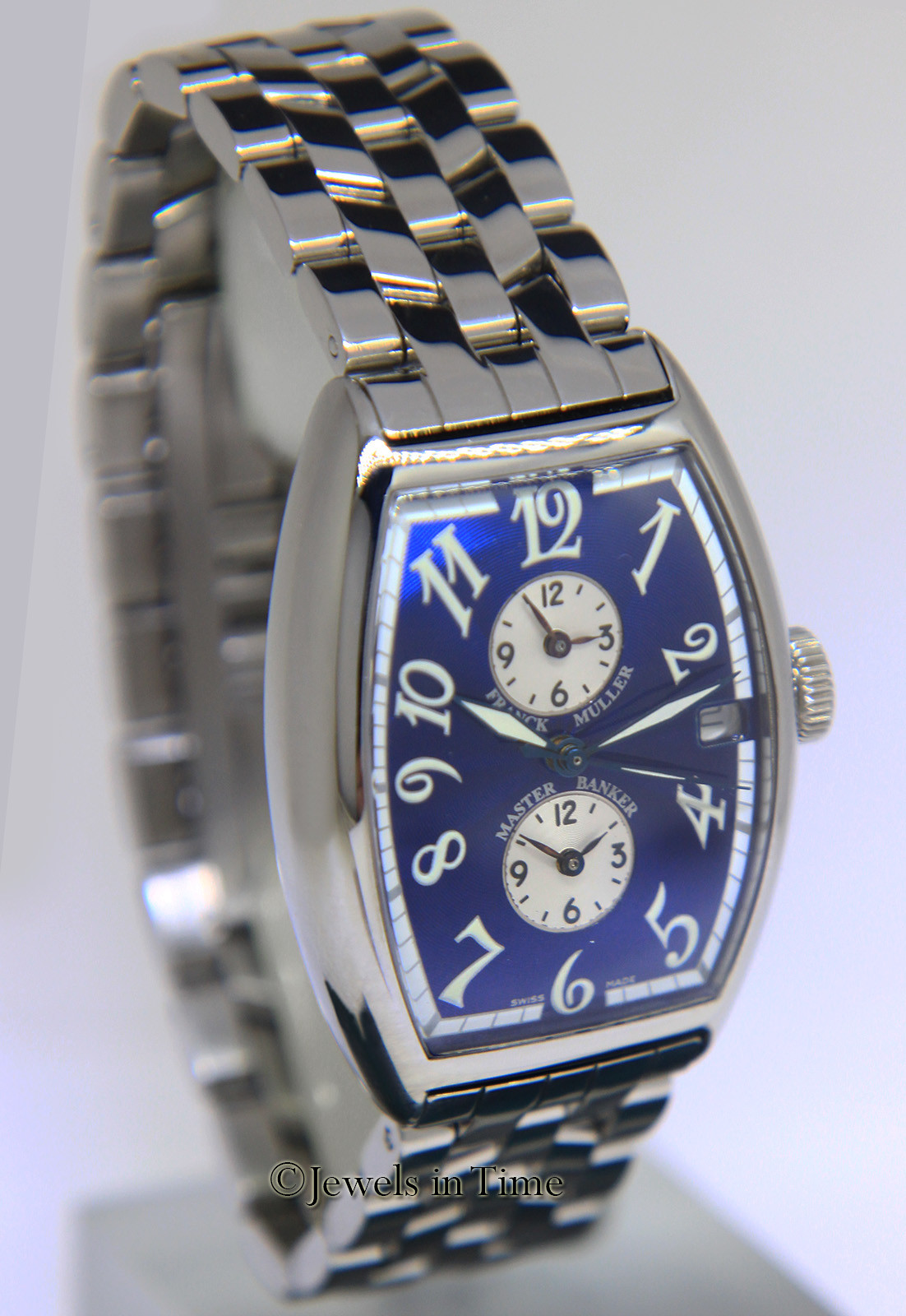 Franck Muller Master Banker Steel Blue Dial Mens Automatic Watch 5850 MB