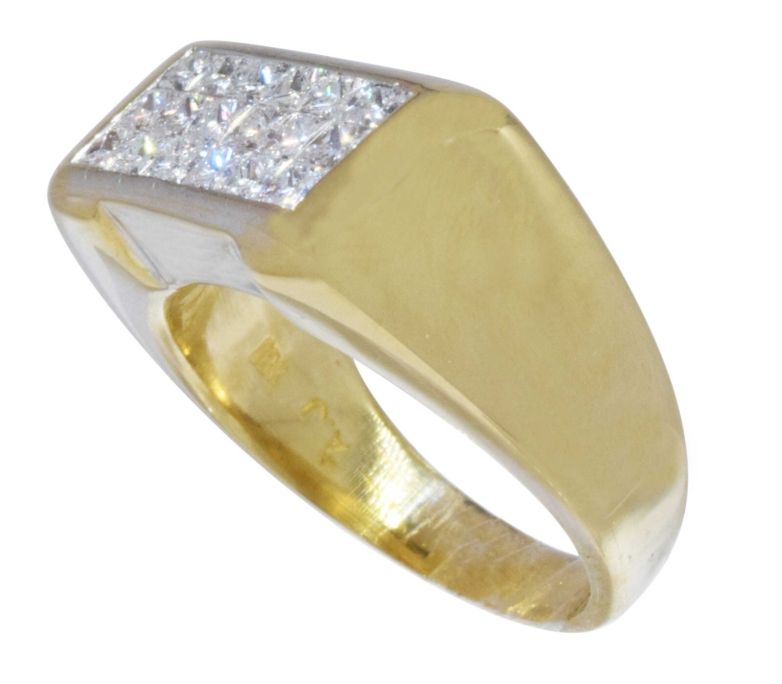 Ring Mens 18k Yellow Gold & 1.00 Carat Diamond 5.5