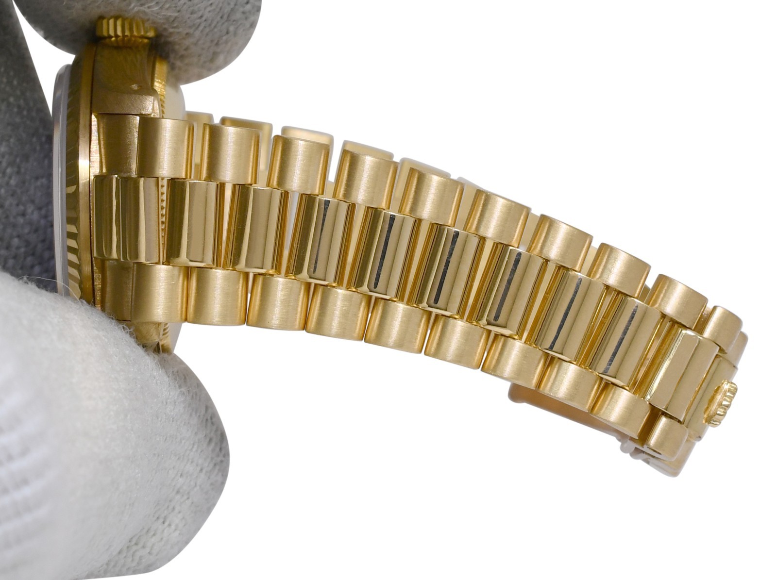 Rolex Datejust President 18k Yellow Gold Silver Tapestry 31mm Watch '84 68278
